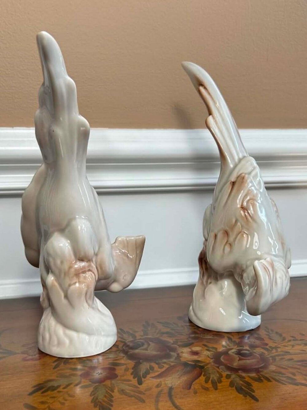 Vintage Roselane Pottery California Bird Figurine Pair Mid Century Modern